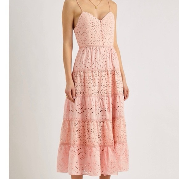 Alice + Olivia Shanti Button-Front Tiered Maxi Dress - Picture 1 of 10